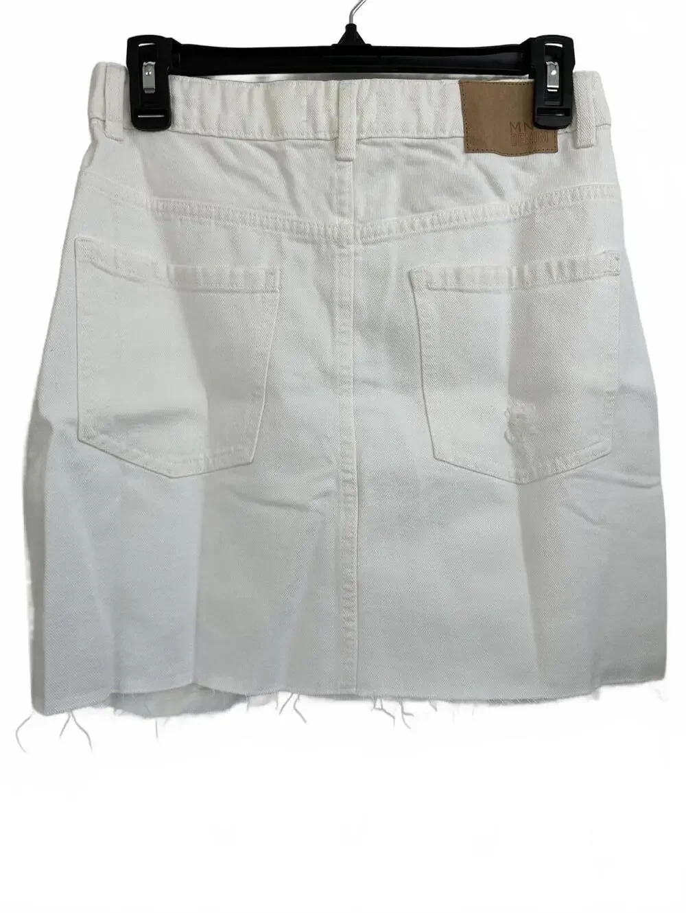 Mango Teen's Denim Mini Skirt with Frayed Hem NWT Off White Teens Large